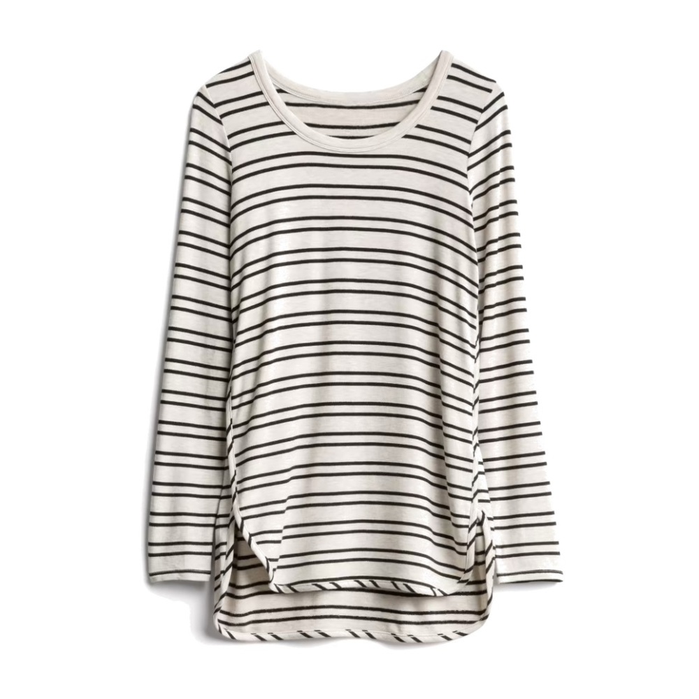 Market & Spruce Zansia Curved Curved Hem French Terry Knit Top